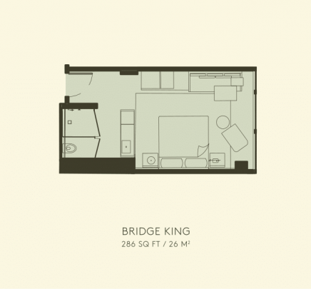 Plattegrond van de Bridge King kamer