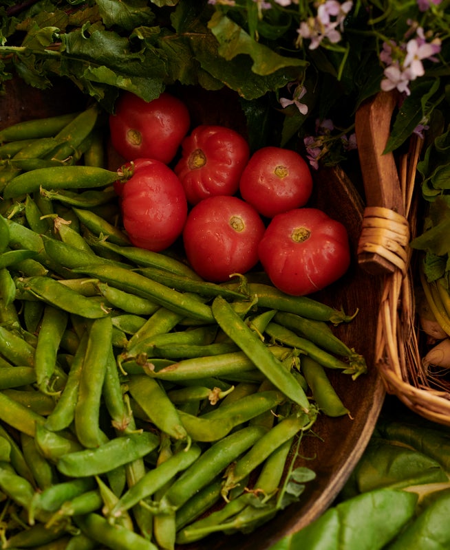 Fresh garden herbs & vegetables