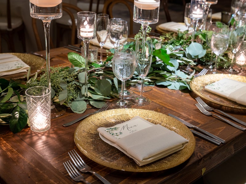 Table with wedding decor