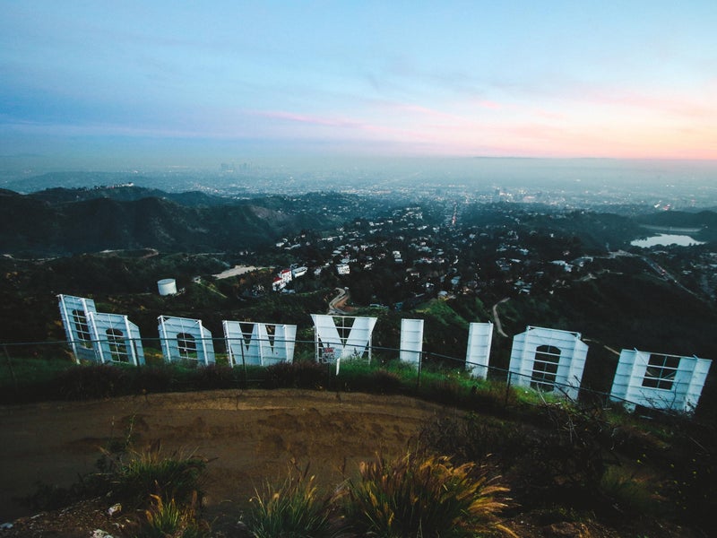 View of Hollywood from behind the Hollywood sign