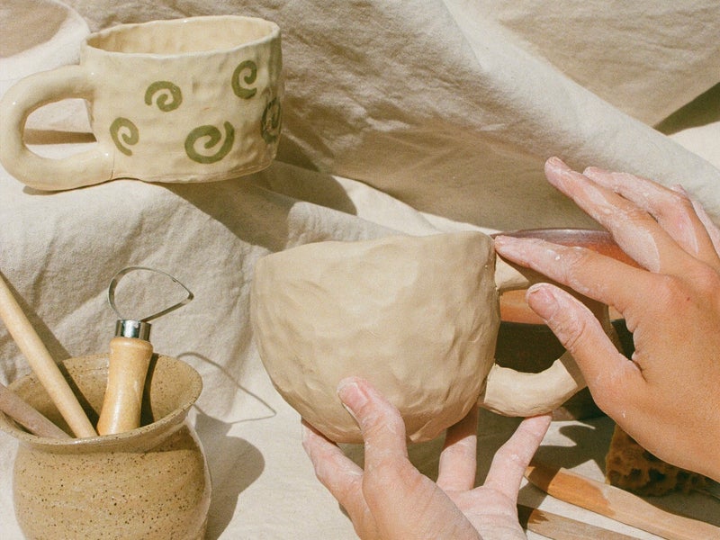 Clay mugs
