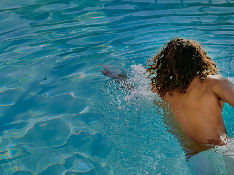 Man swimming in the pool