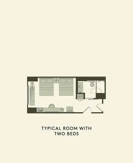 Plano de la habitación Alcove Two Queen