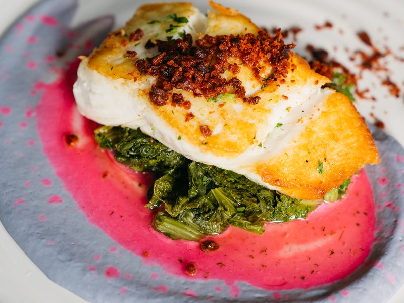 seared fish on a plate