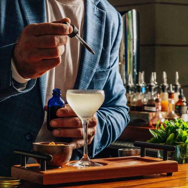 bartender making a cocktail