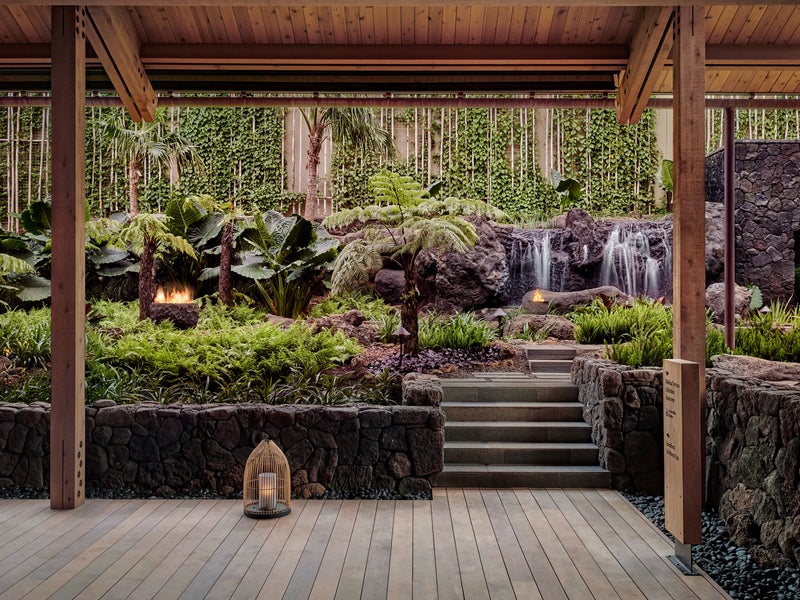 Rock wall 1 Hotel lobby garden