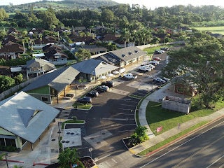 Bird's eye view of Ahuimanu Shopping Center