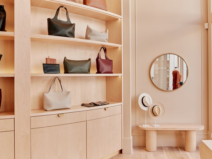 Store display with purses