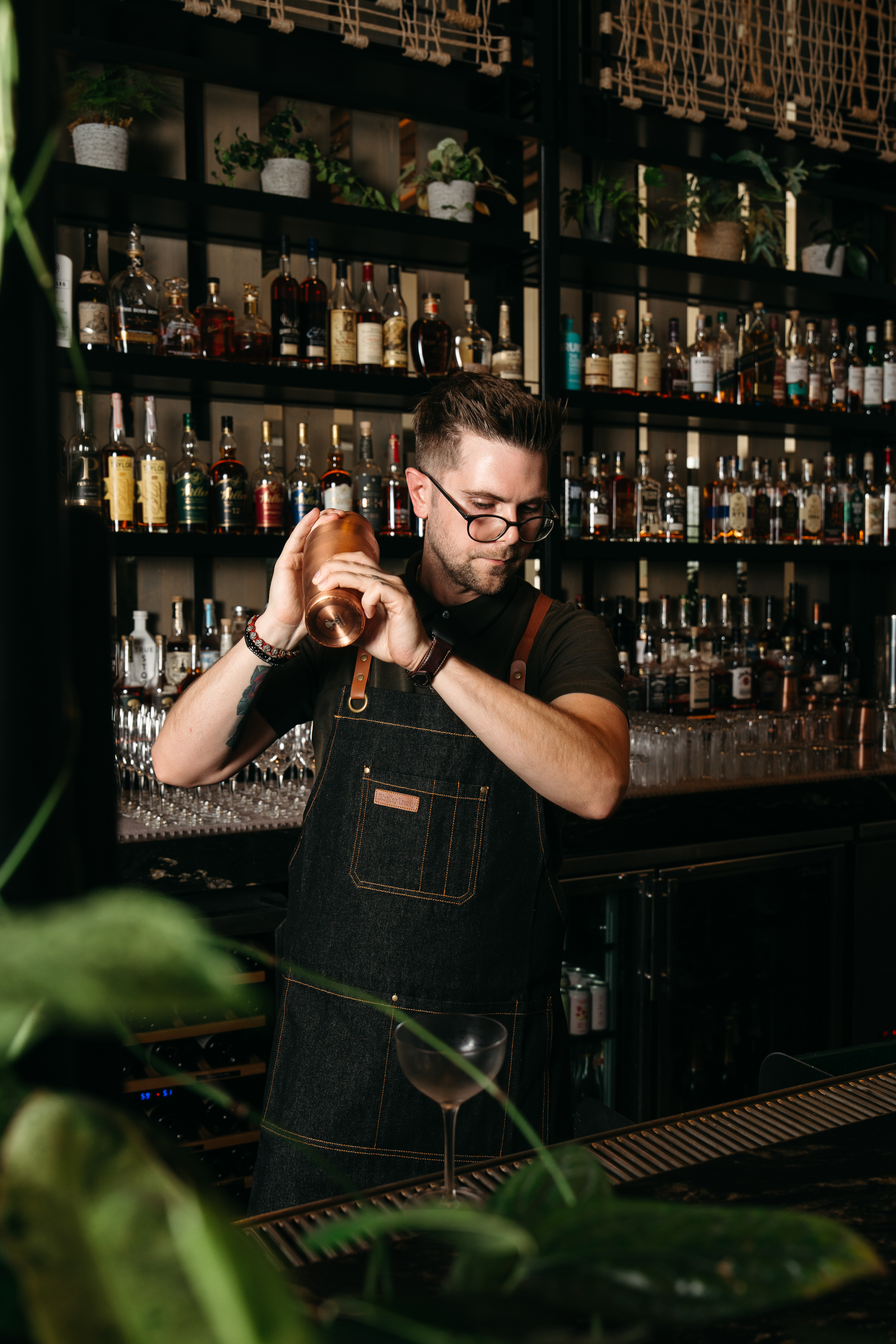 bartender shaking a drink