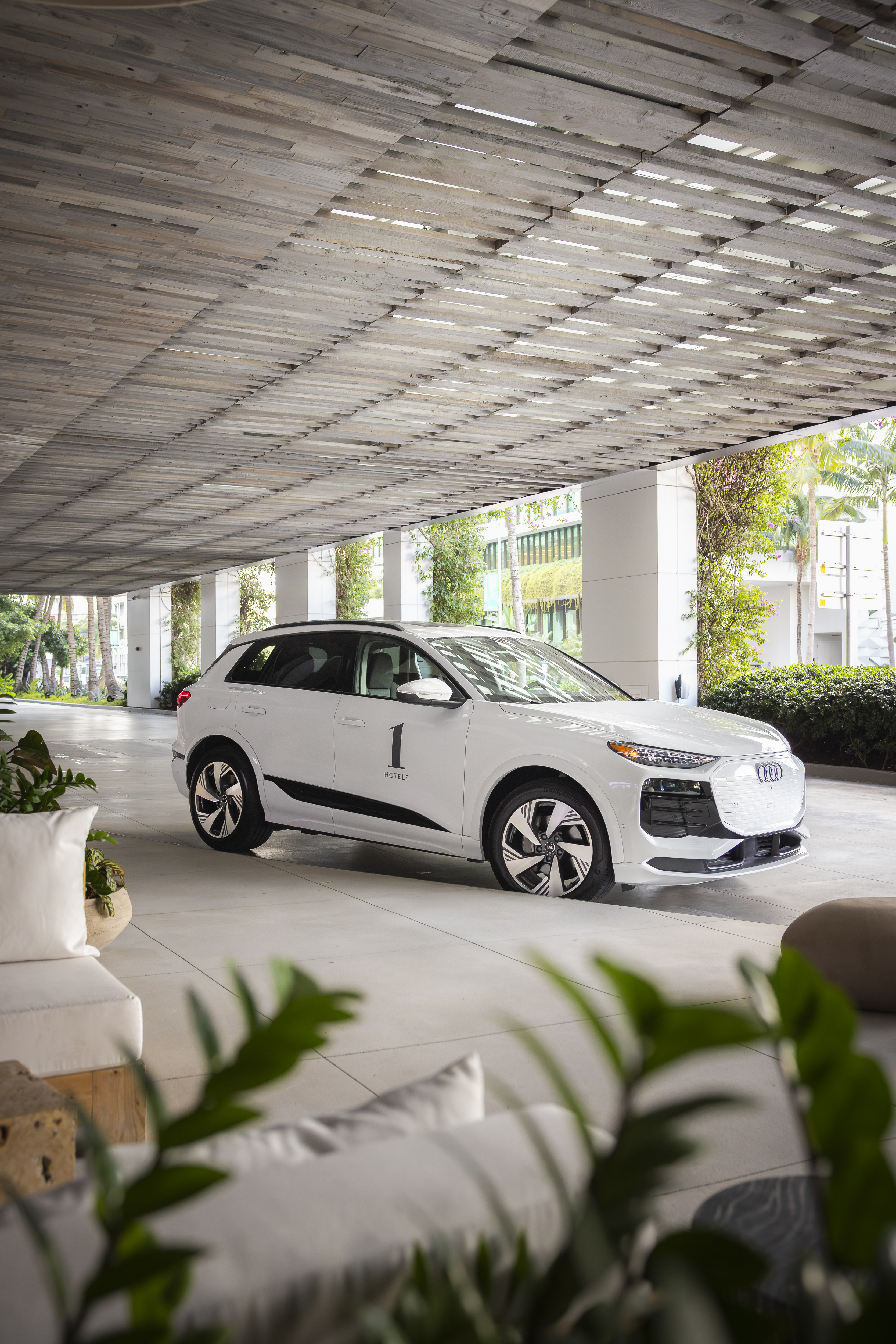 audi house car on the front drive of 1 hotel south beach