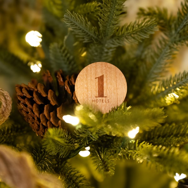 Ornament on pine tree