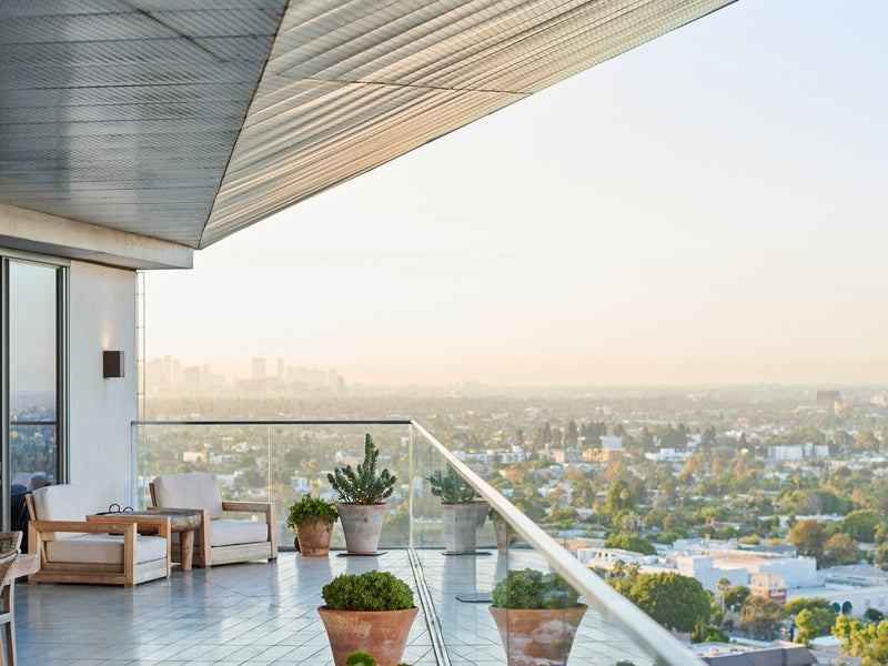 Balcony overlooking Los Angeles