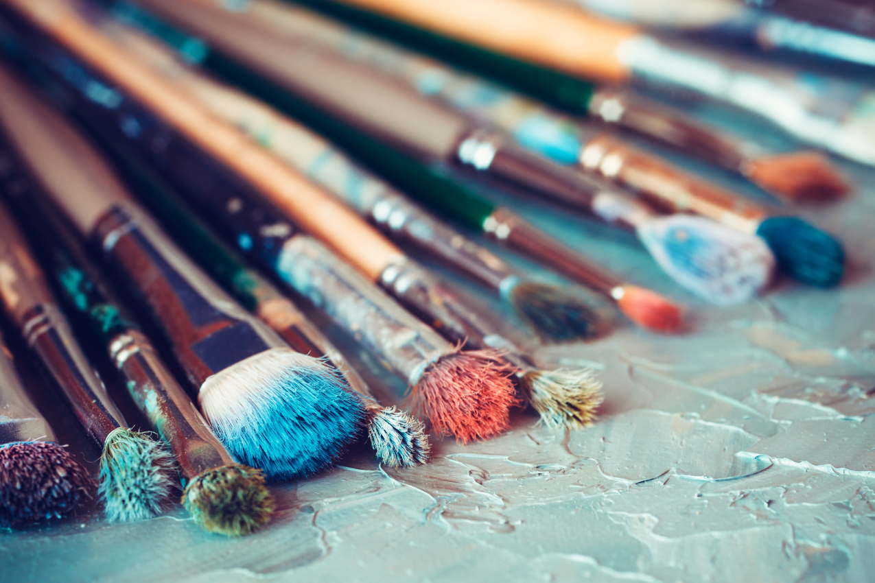 A row of paintbrushes