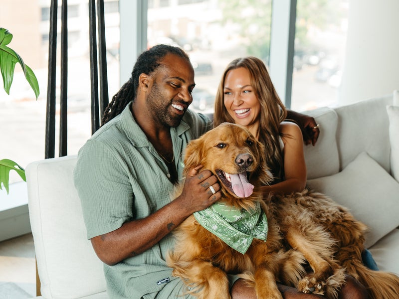 couple with dog