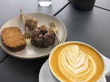 Latte and banana bread