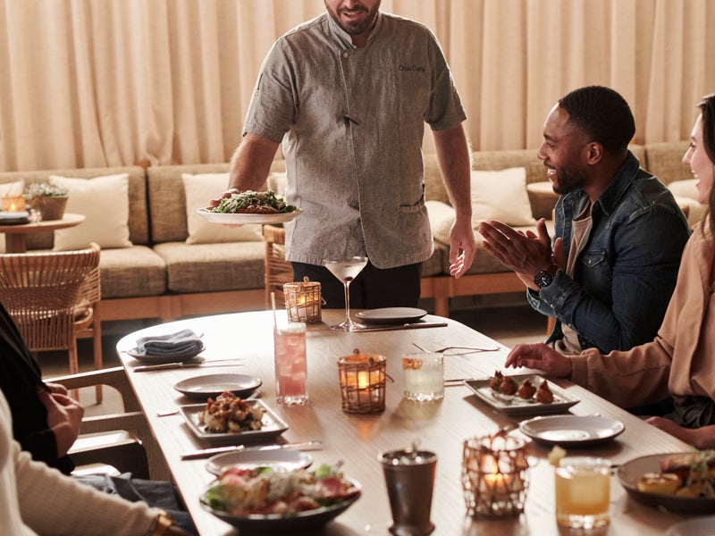 chef serving a meal