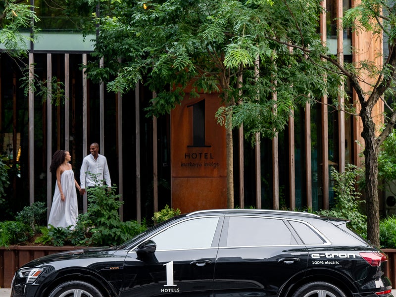 electric audi towncar in front of 1H