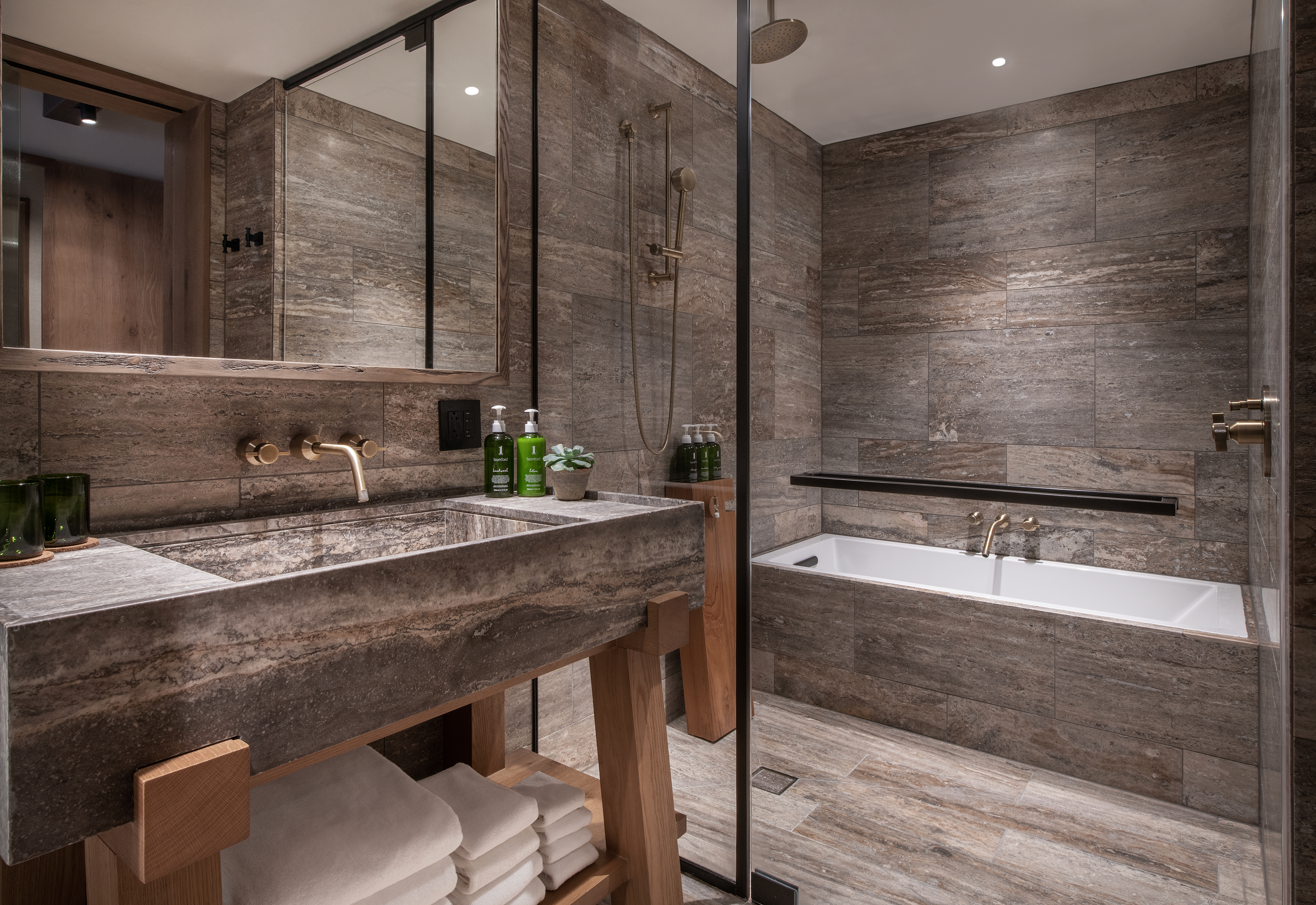 Grey slate bathroom
