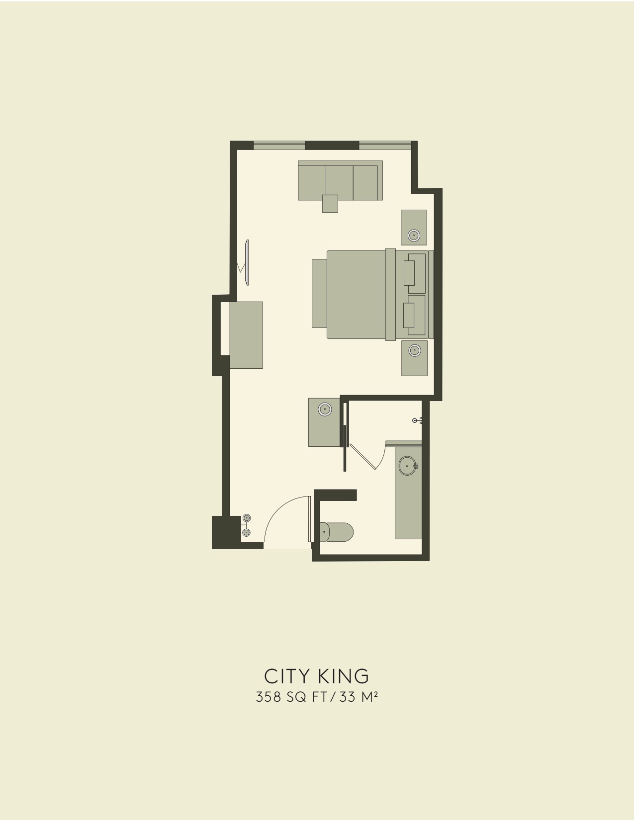 City King 客房平面图