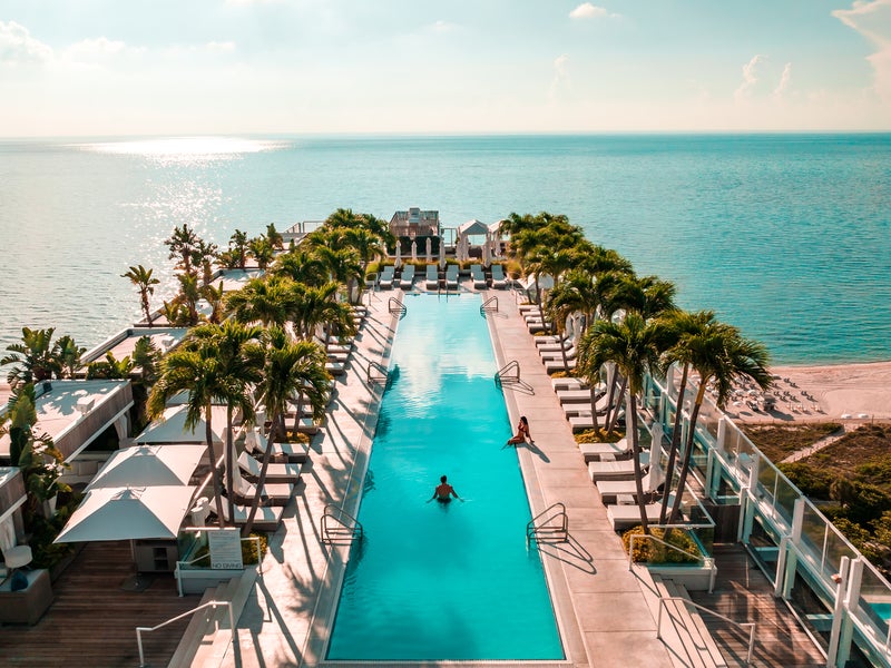 Birds eye view of a pool