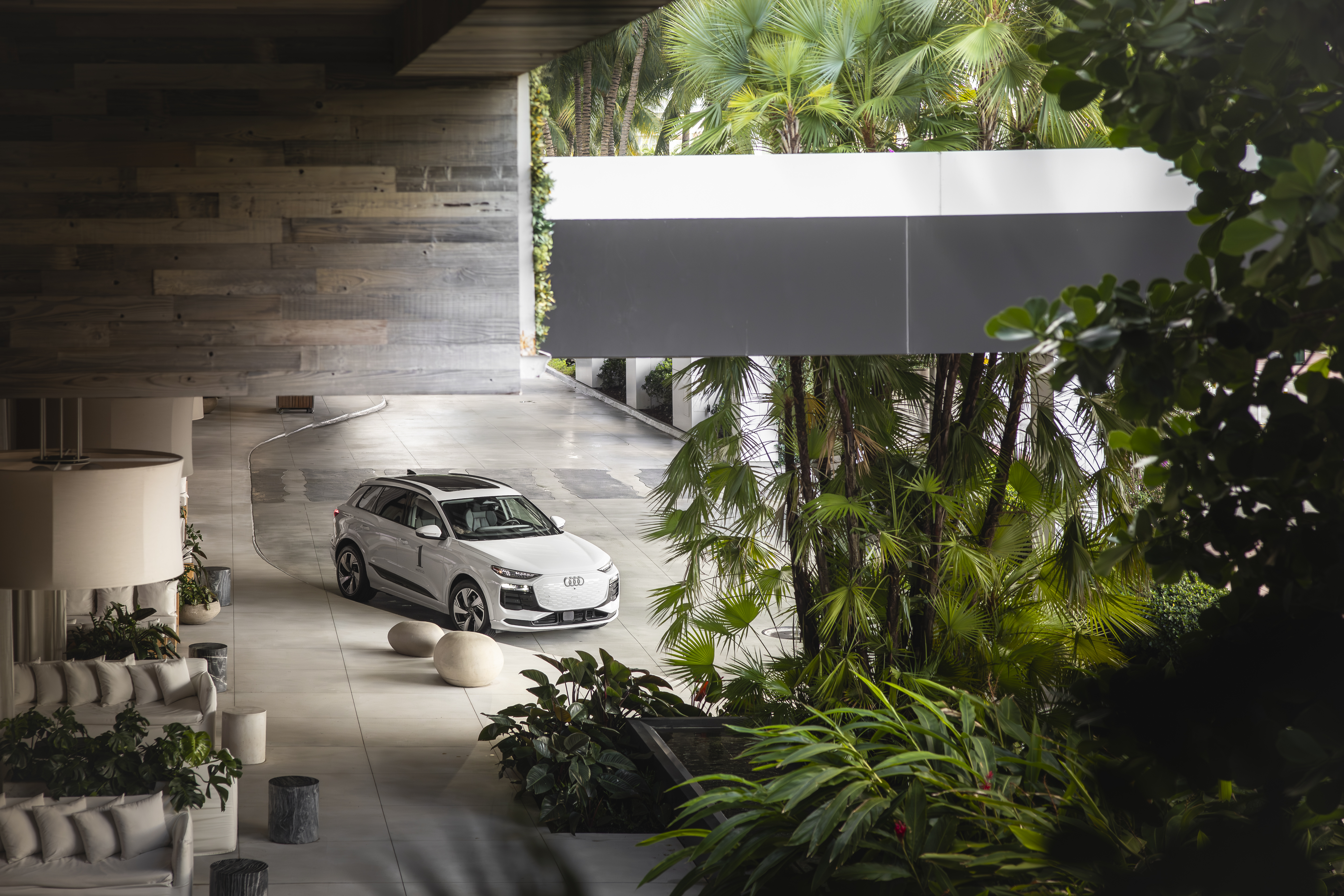 audi house car on the front drive of 1 hotel south beach