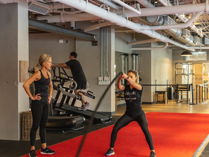 Person training with a rope