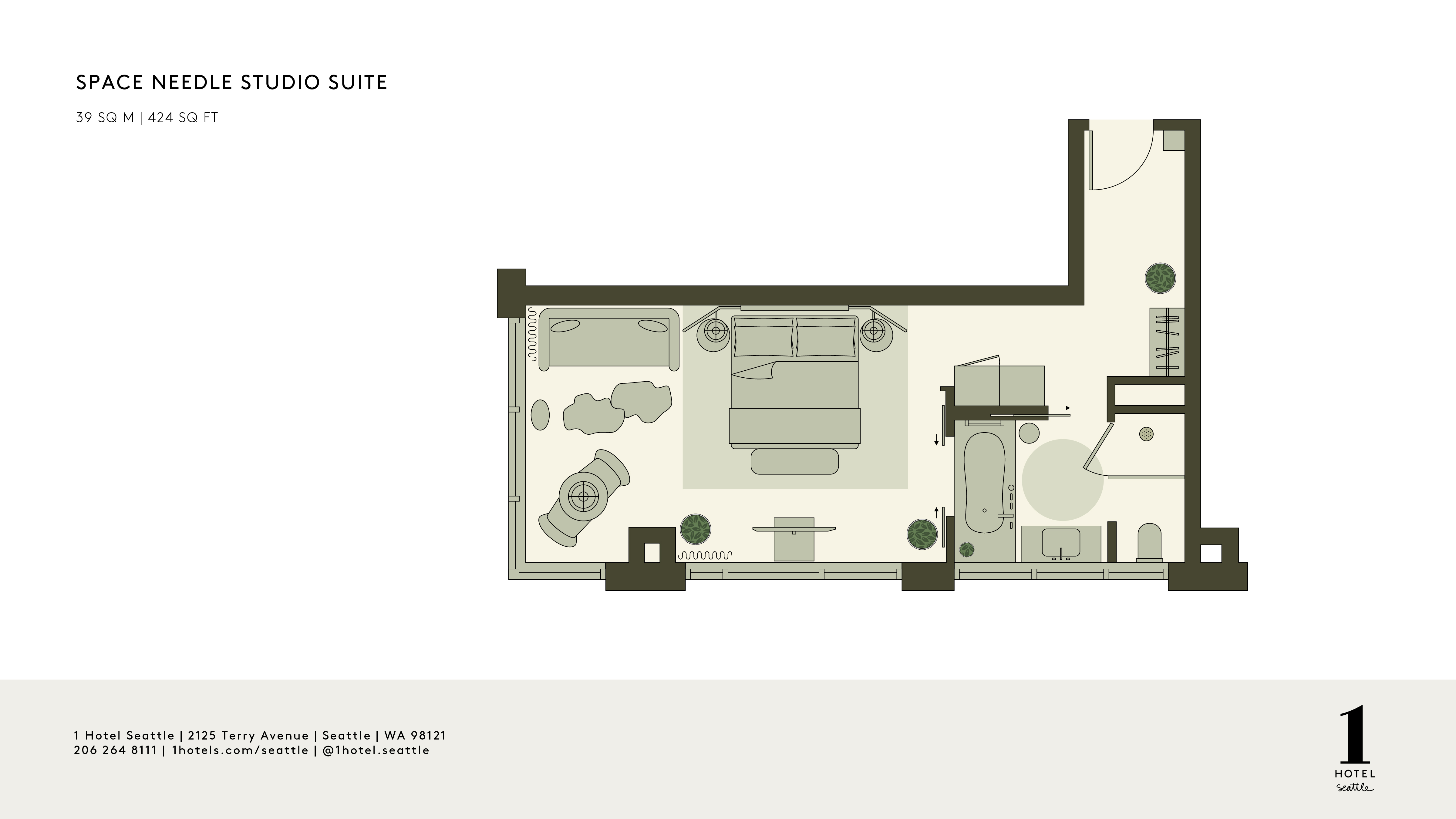Floorplan of Space Needle Studio Suite