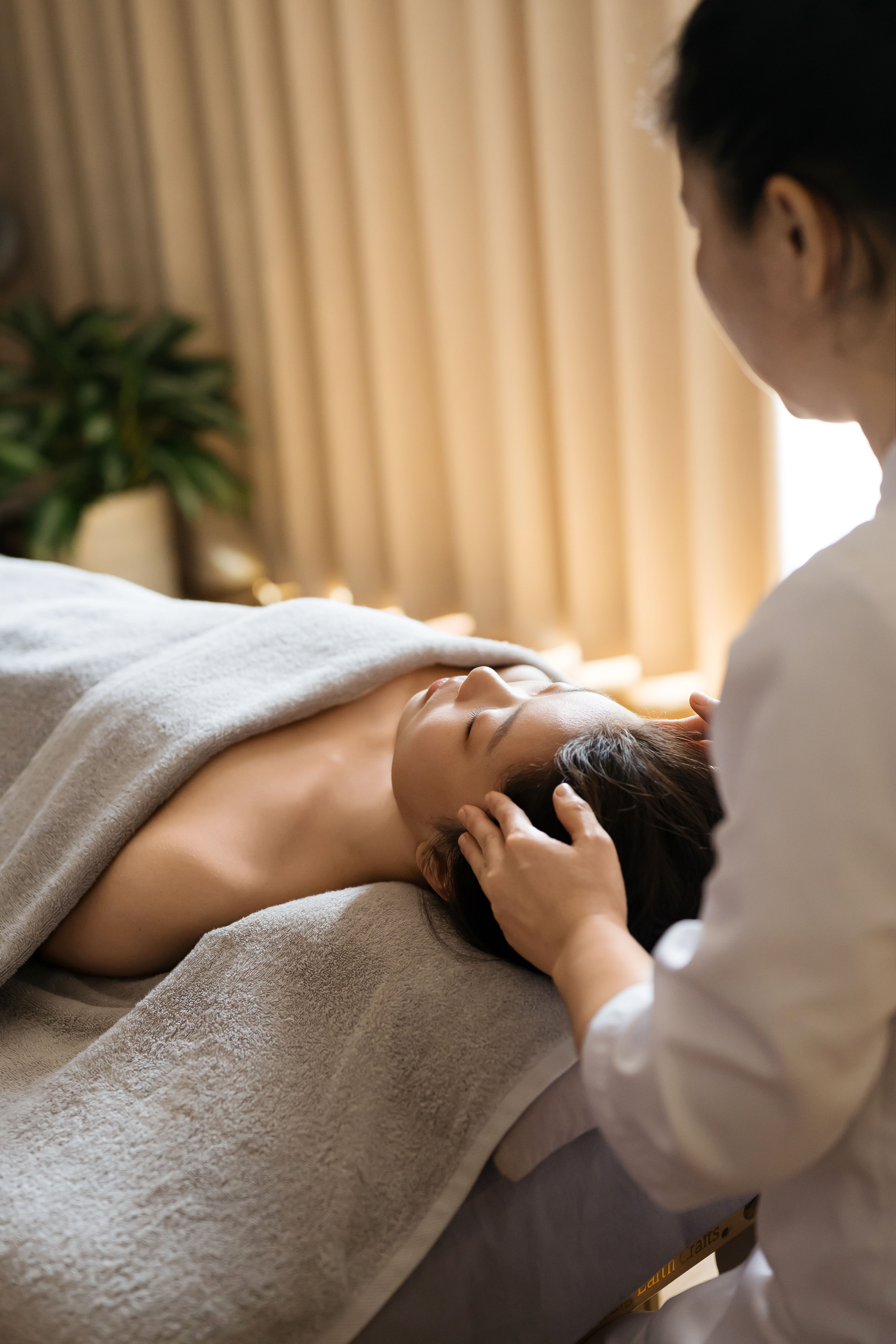 Woman getting a facial