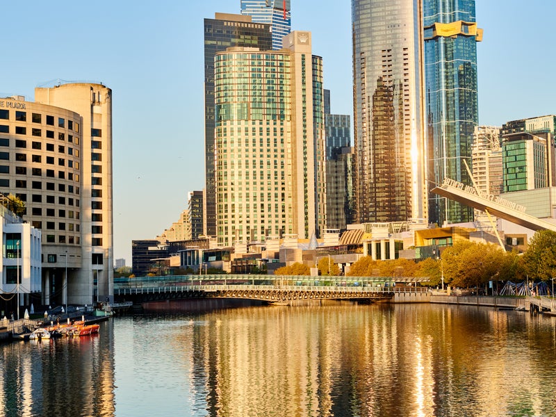 Melbourne ocean view with buildings