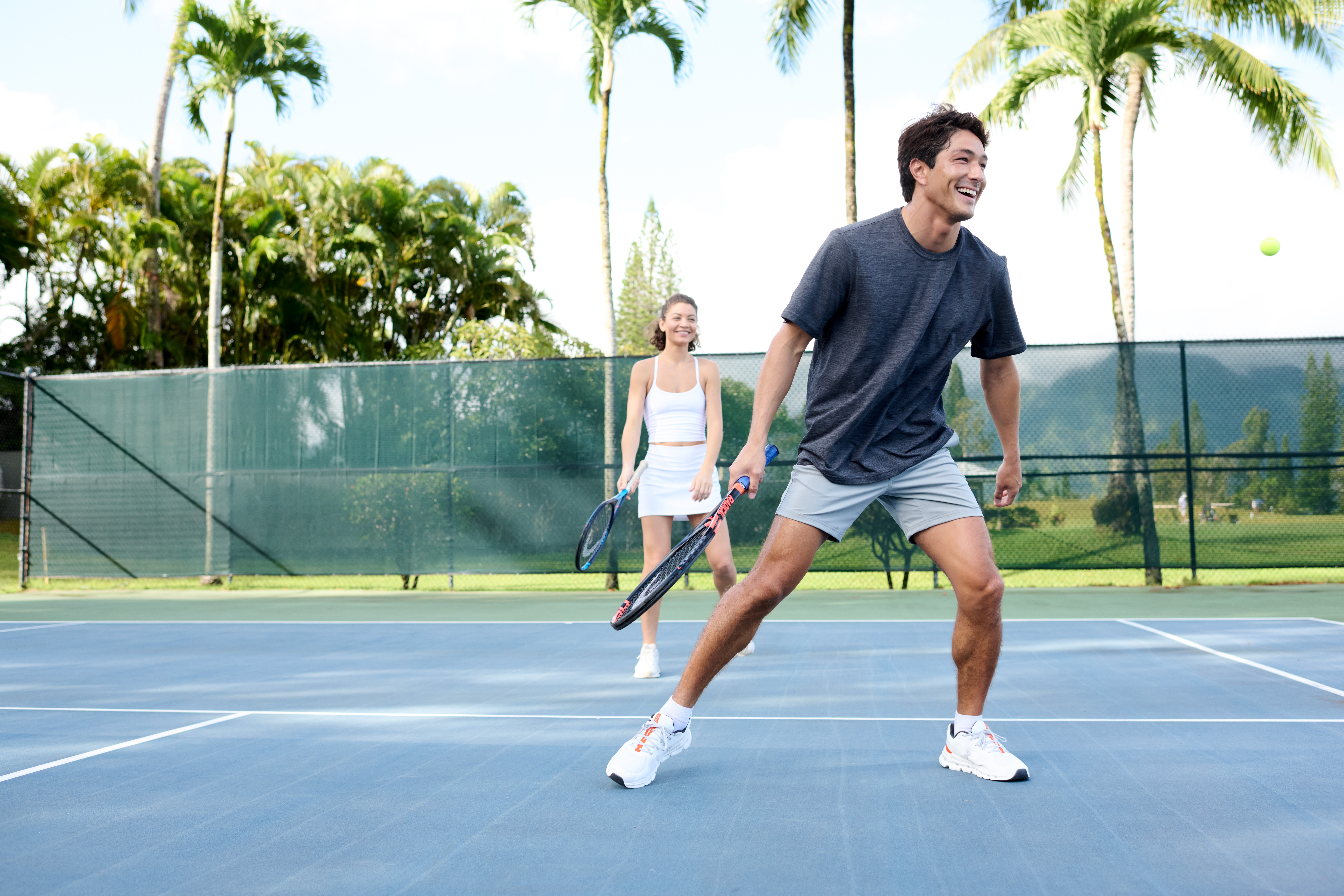 Friends Playing Tennis