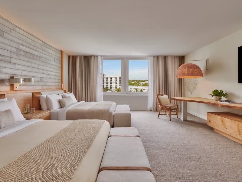 Hotel room with two king beds