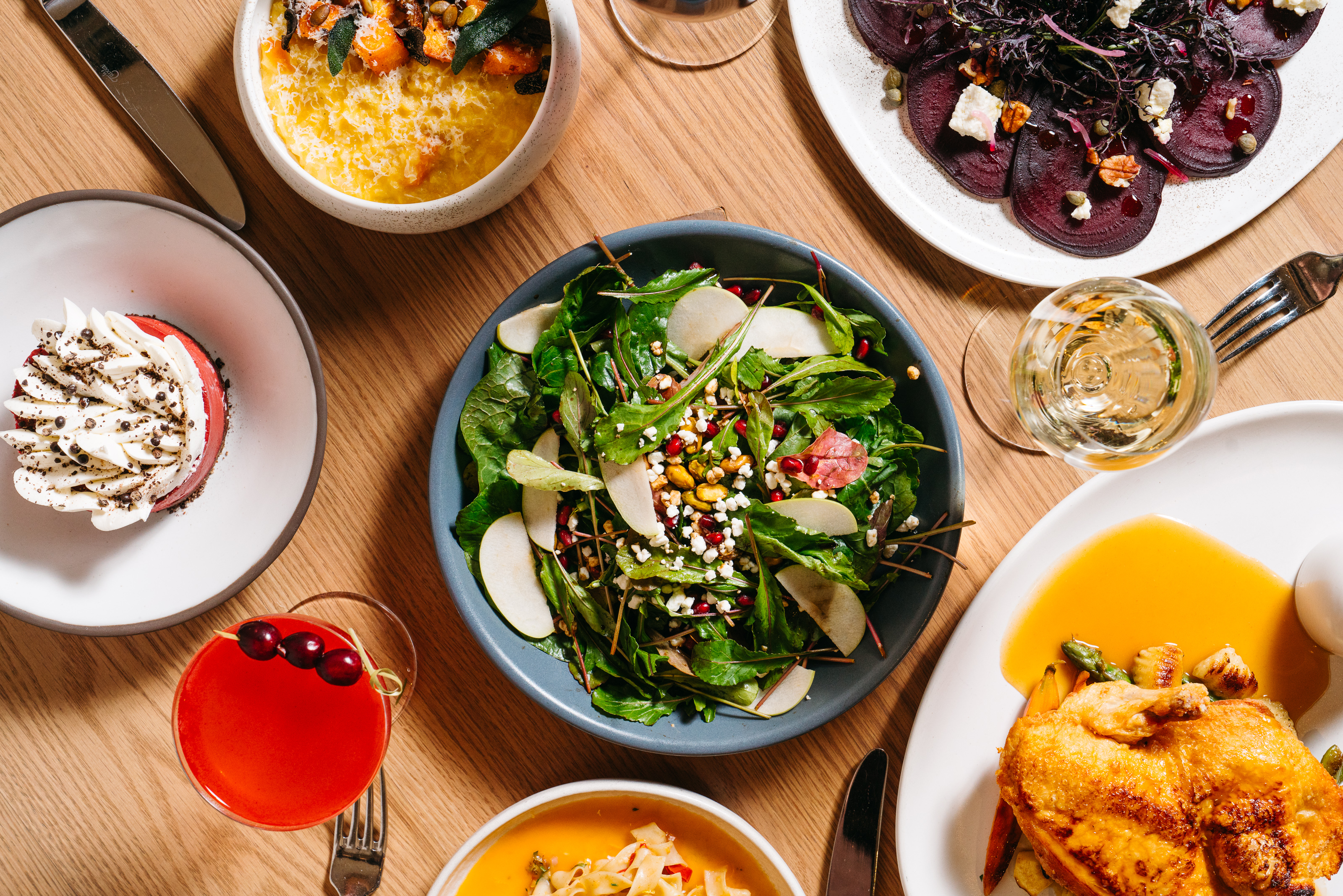 dinner food on a table