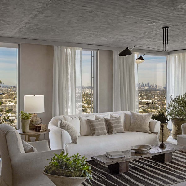 Beautiful view of Hollywood Hills City Penthouse Apartment Living Room
