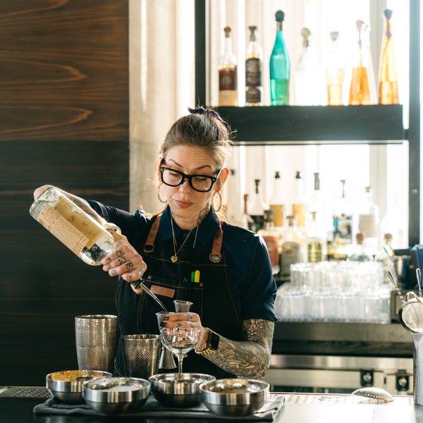 bartender pouring a drink
