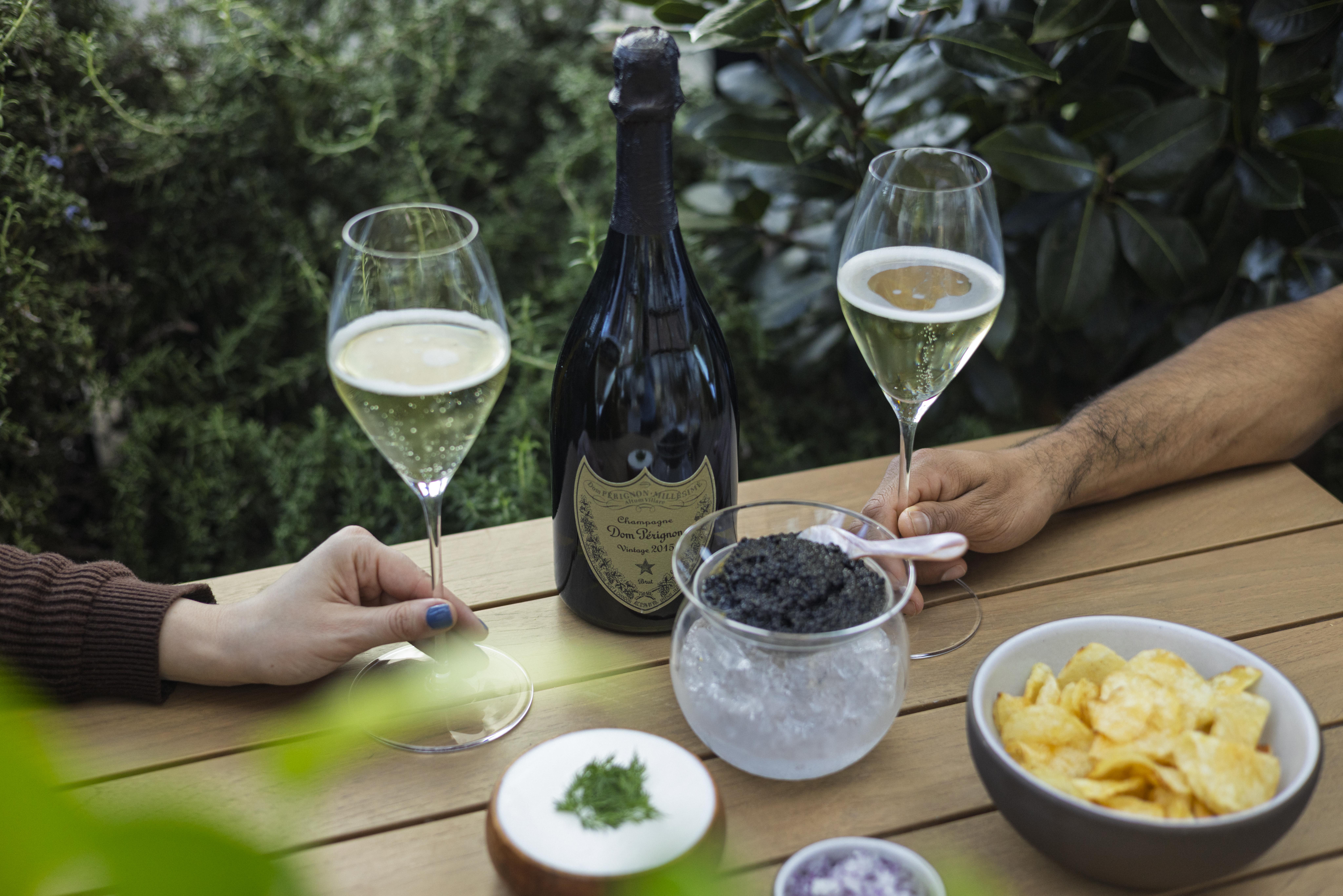 valentine's day caviar service at terrene