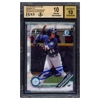 Julio Rodriguez Autographed 2019 Bowman Chrome Prospects Rookie