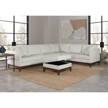 Thomasville 3-piece Fabric Sectional with Storage Ottoman