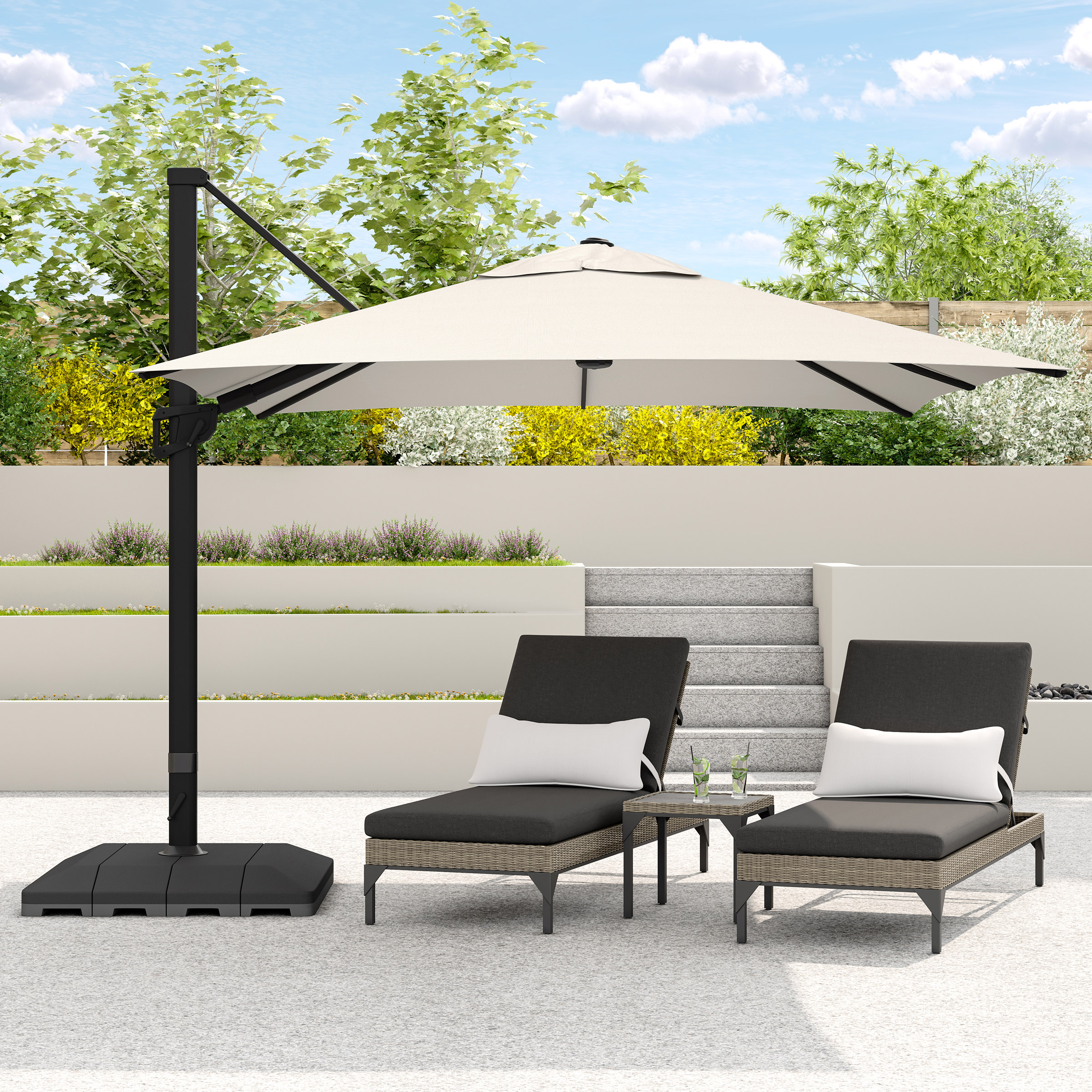 Sirio 4 m x 3 m (13 ft. x 10 ft.) Cantilever Umbrella | Costco