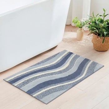Blue Swirl Bath Rug