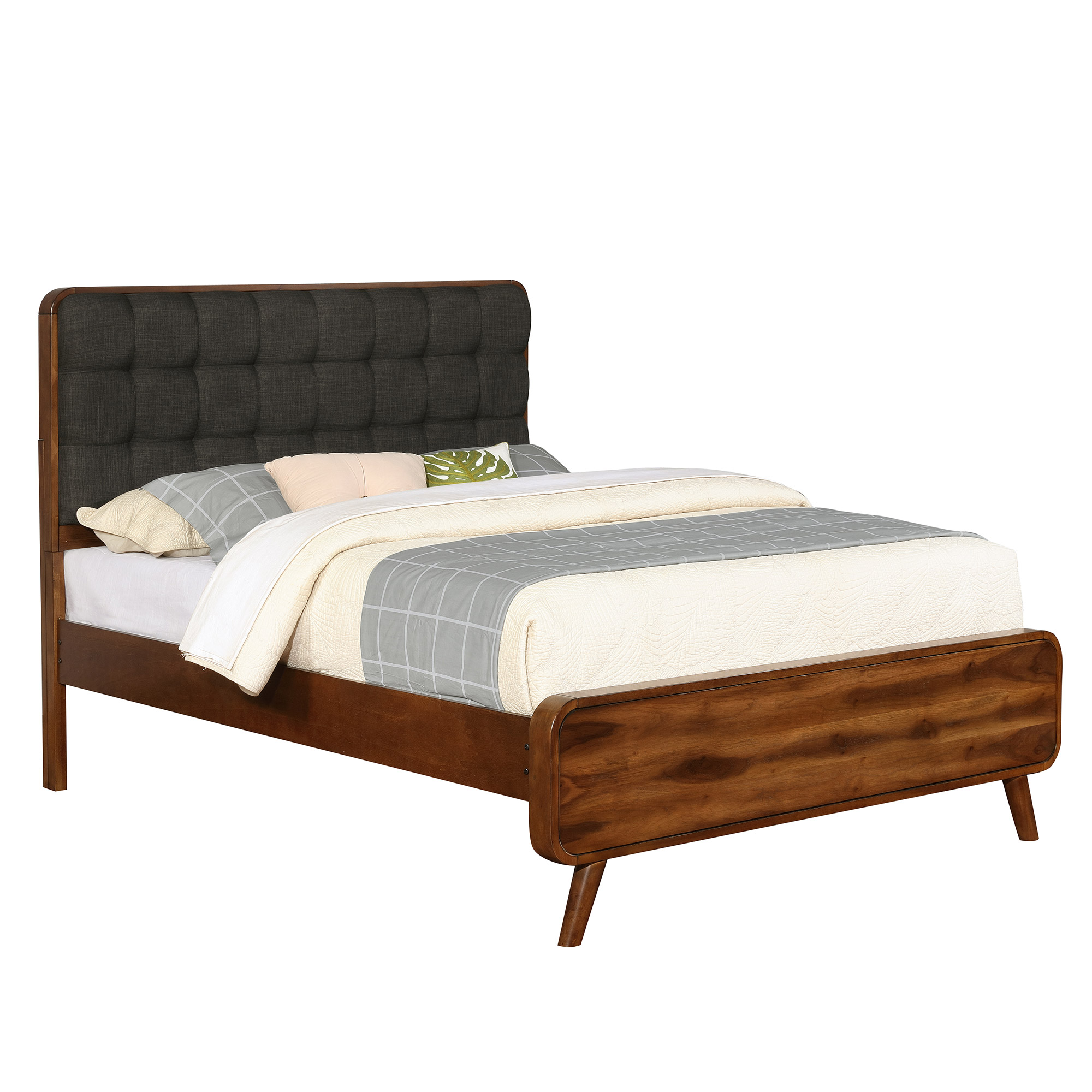 Fowler Mid-Century Modern Dark Brown Finish Queen Bed | Costco