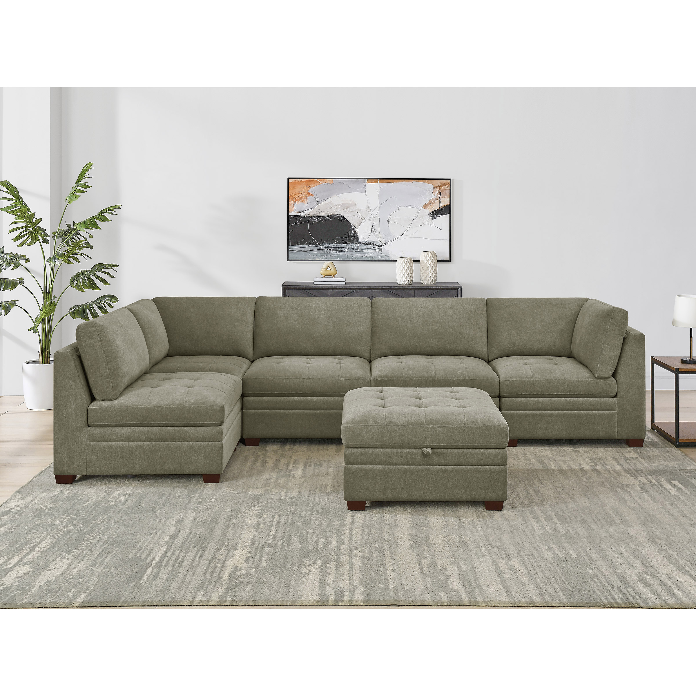Thomasville Tisdale 6piece Fabric Sectional with Storage Ottoman Costco