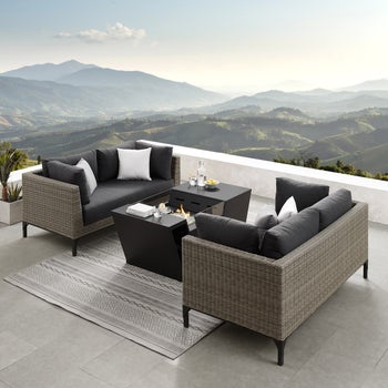 Aberdeen 3-piece Patio Conversation Set with Fire Table