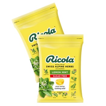 Ricola Sugar Free Lemon Mint Cough Drops - 45 Count Bag For Soothing Throats 2 thumbnail image