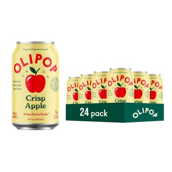 Olipop 12 oz Prebiotic Soda Crisp Apple Pack, 24 Count | Costco