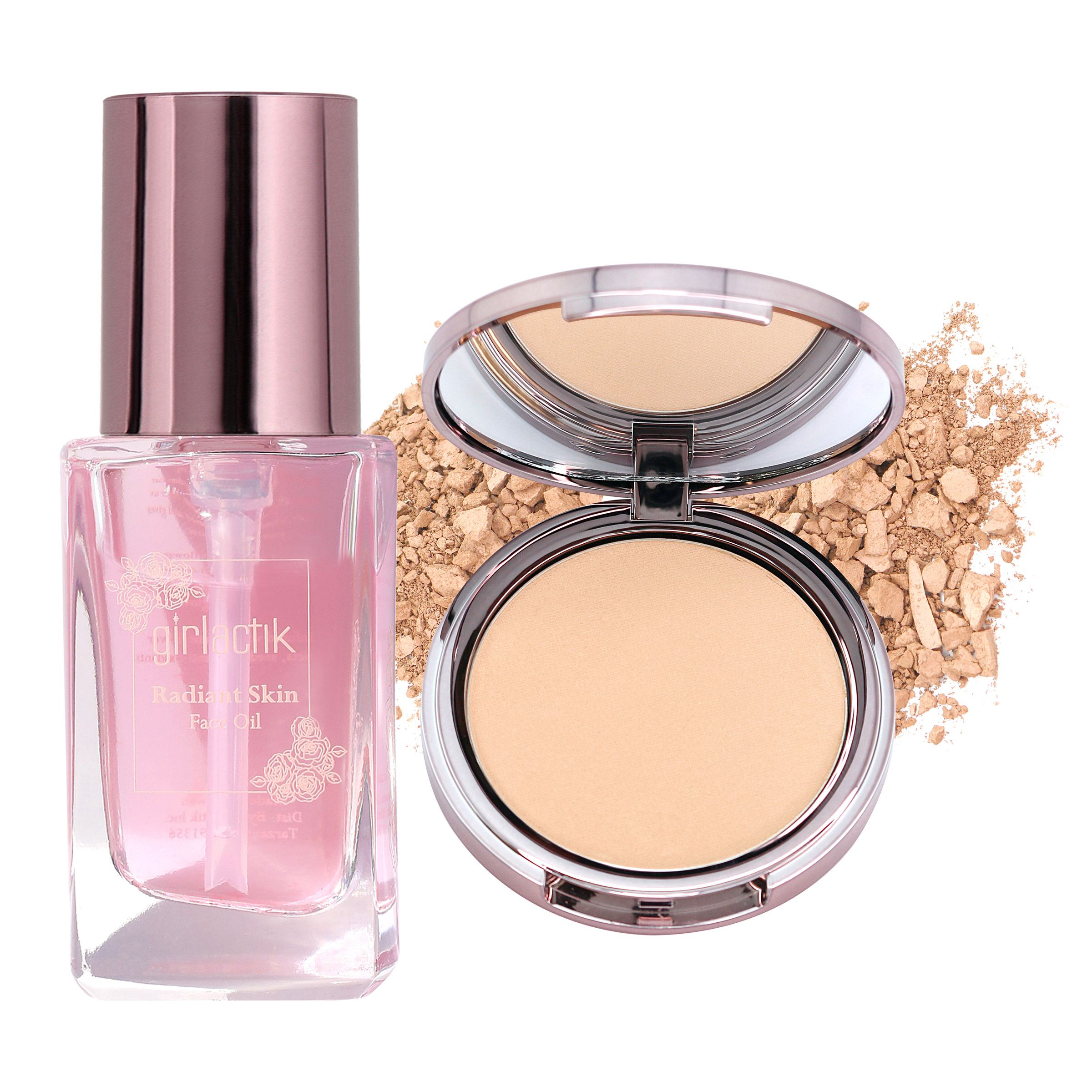 Girlactik Radiant Skin Face Oil Primer & Luminous Face Powder Duo