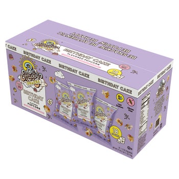 Be Happy Snacks, Birthday Cake Popcorn,1.5 oz 18-count | Costco