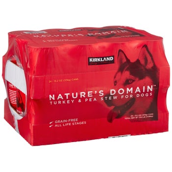 Kirkland Signature Nature's Domain Canned Dog Food, Turkey & Pea Stew, 13.2  oz, 24-count | Costco