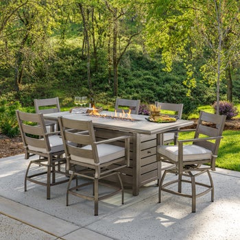 SunVilla Athena 7-piece Fire Outdoor Patio High Dining Set | Costco