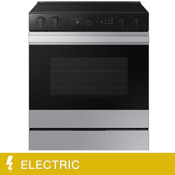 Samsung BESPOKE 30 in 6.3 cu. ft. Stainless Steel Electric Slide-In Range with Smart Oven Camera