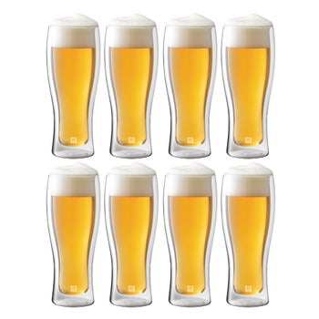 Zwilling Sorrento 414 ml (14 oz) Double Wall Beer Glasses, 8-piece